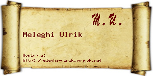 Meleghi Ulrik névjegykártya